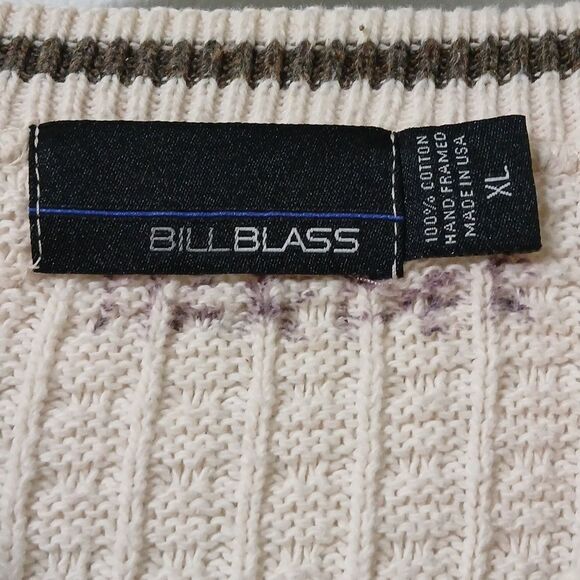 Bill Blass cream color sweater business casual casual Sz XL EUC - Picture 4 of 7